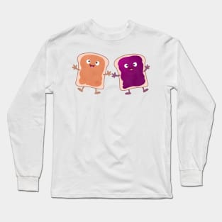 Cute peanut butter and jelly sandwich cartoon Long Sleeve T-Shirt